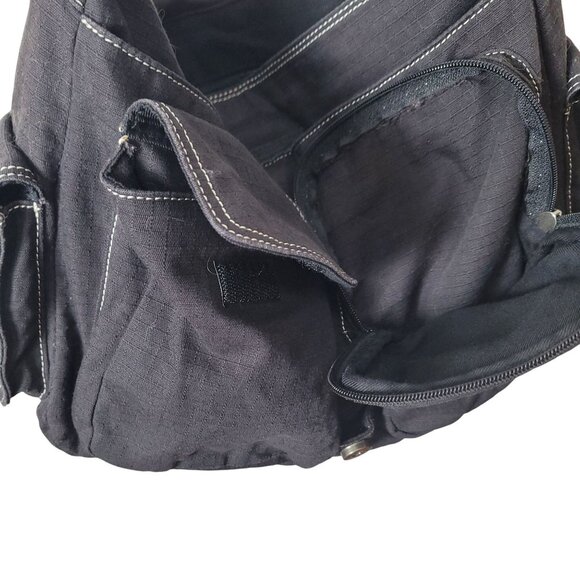 Fossil Black Canvas Shoulder Messenger Bag With Multiple Pockets Adj Strap - Picture 14 of 15